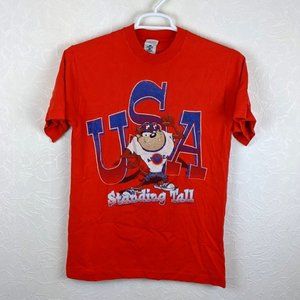 Vtg 90's TAZ USA Graphic Tee